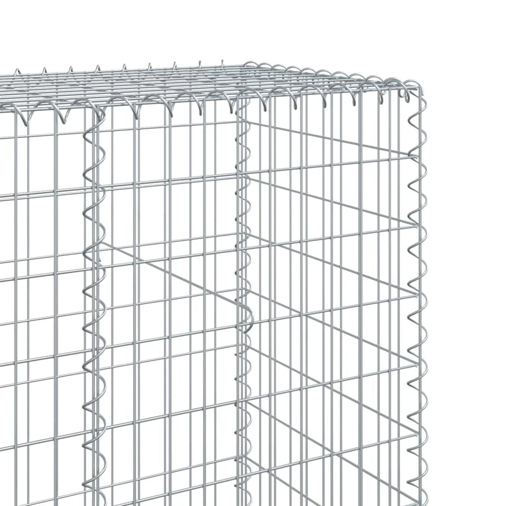 Gabbione recinto a gabbia muro di contenimento con coperchio 700 x 50 x 200 cm ferro zincato argento 02_0040195