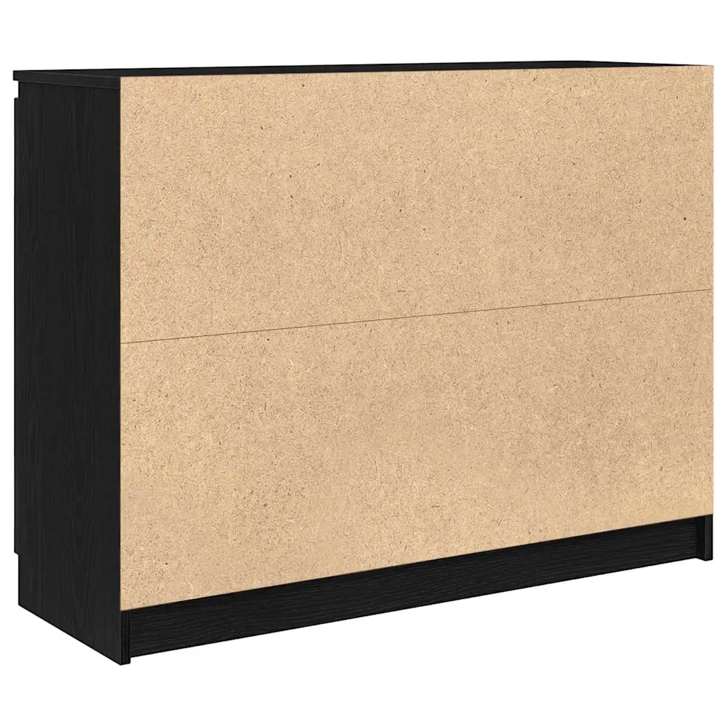 Credenza con Cassetti Rovere Nero 100,5x35x76 cm Truciolato 3328445