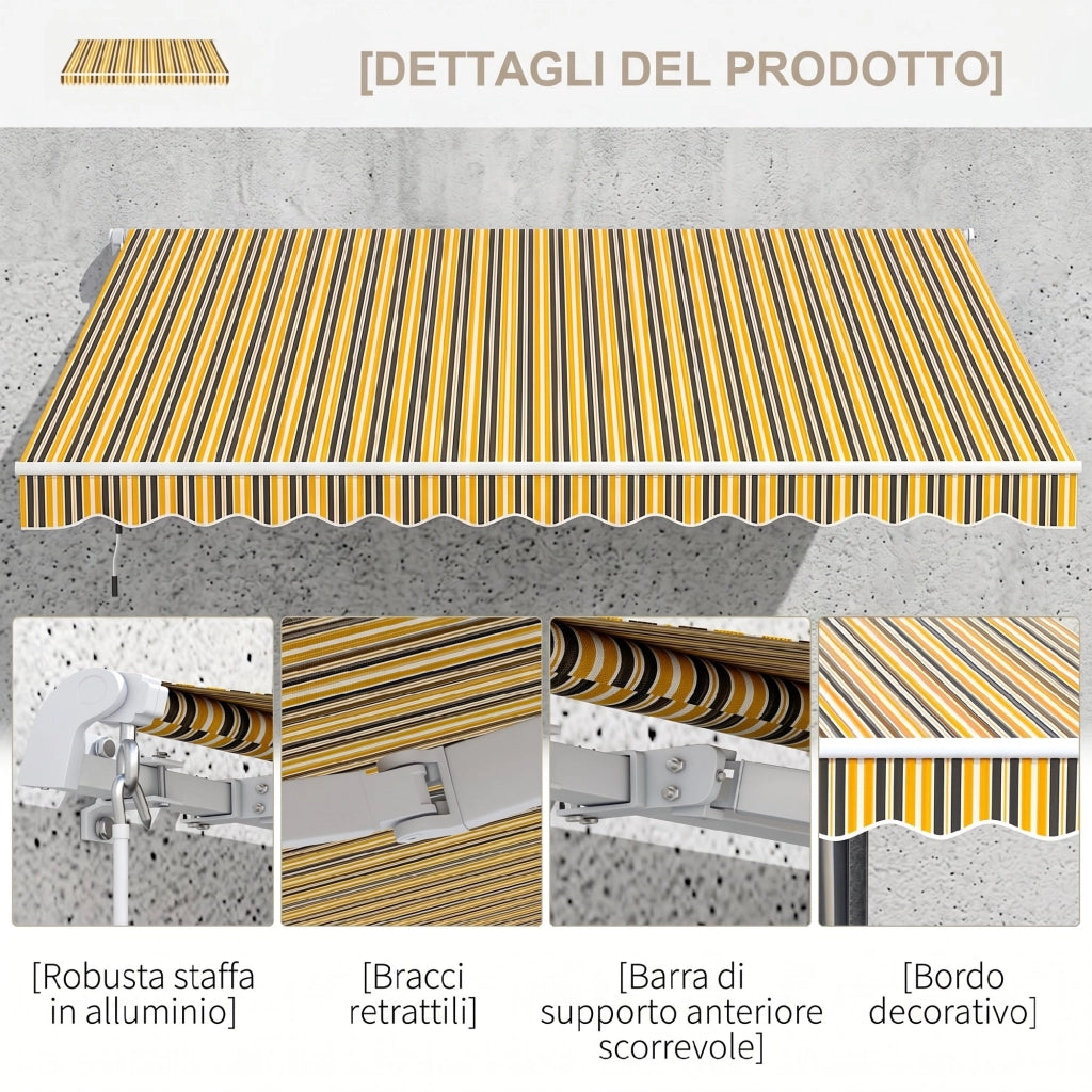 Tenda da Sole Avvolgibile per Esterno ¨C zephmum ¨C 350x250 cm, Giallo