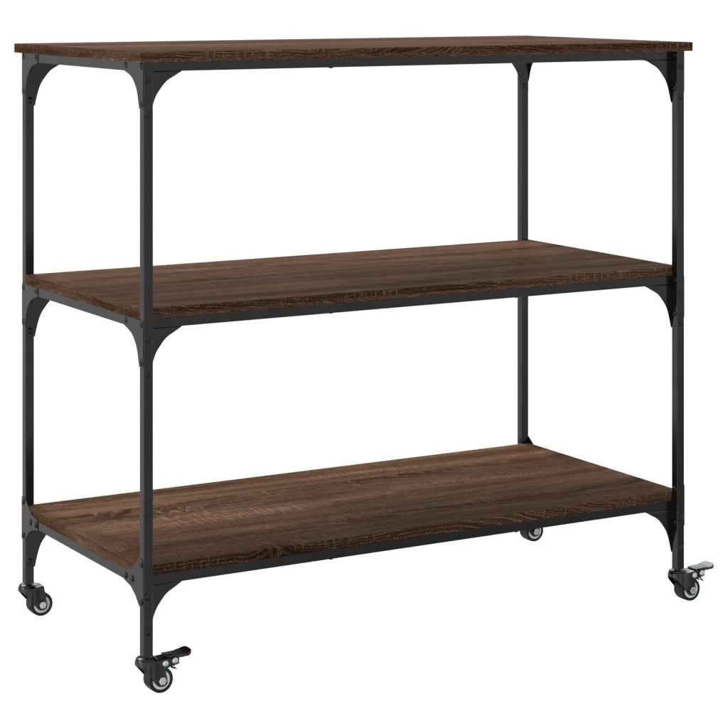Carrello Cucina Rovere Marrone 102x50x95 cm Legno Multistrato CFW5741053