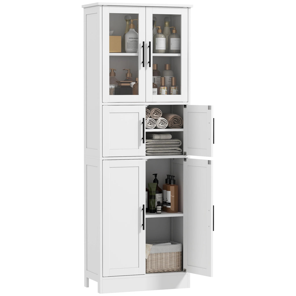 Mobile bagno 6 ante con ripiani regolabili ¨C zephmum ¨C 60x30x170 bianco