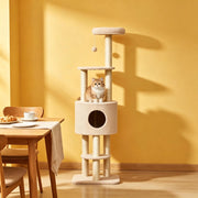 TIRAGRAFFI per gatti 45x40x148 cm Beige in truciolato e peluche