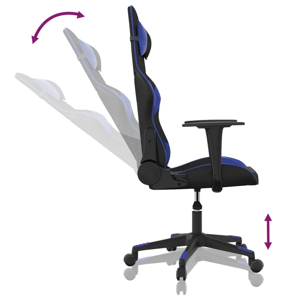 vidaXL Sedia da Gaming Nera e Blu in Similpelle