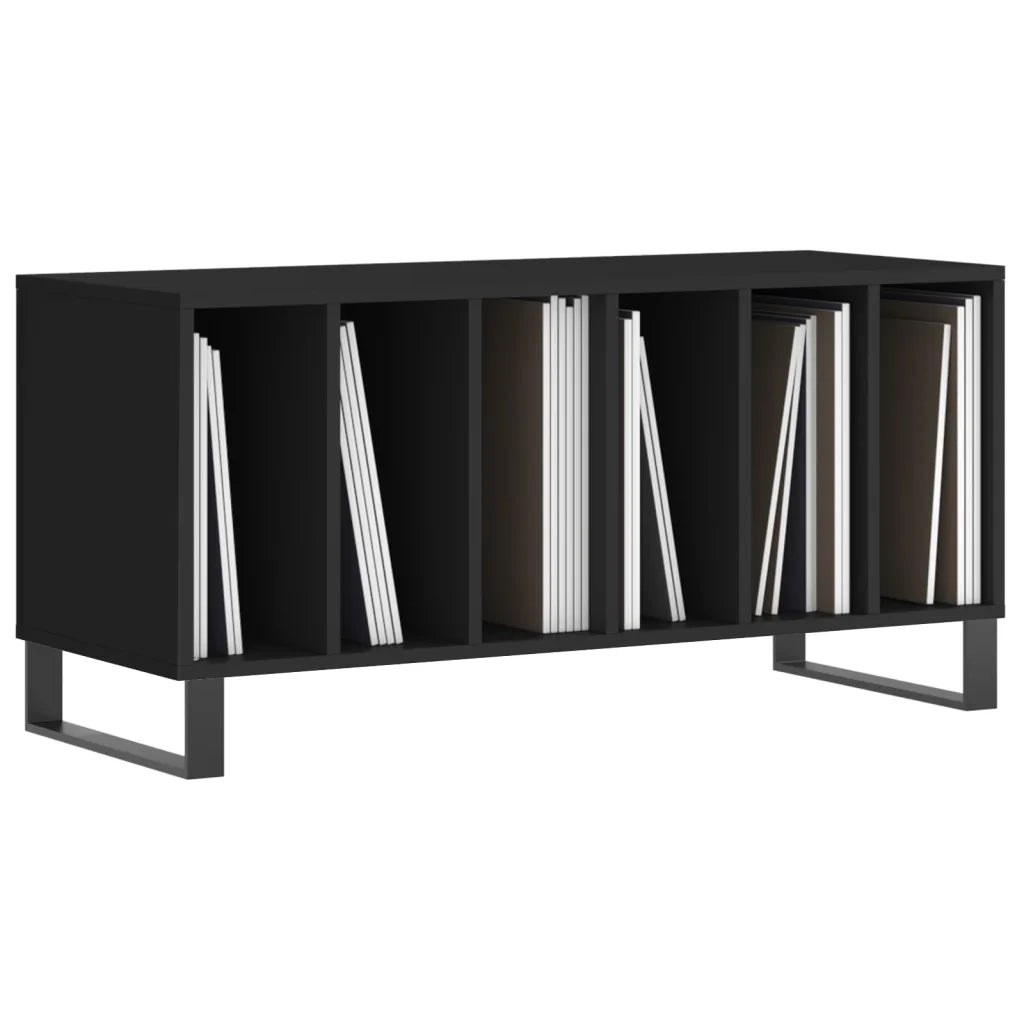 Mobile Porta Dischi Nero 100x38x48 cm in Legno Multistratocod mxl 127133
