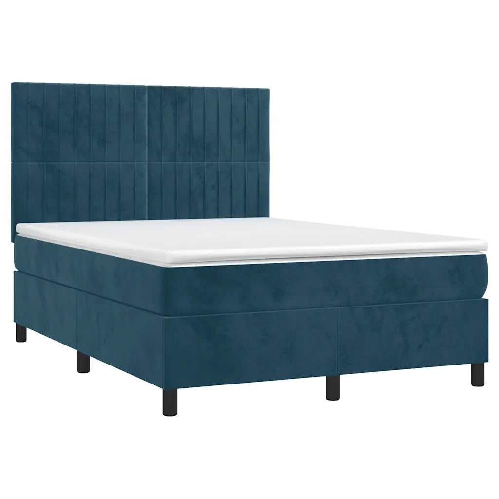 Giroletto a Molle con Materasso Blu Scuro 140x190 cm in Vellutocod mxl 99829