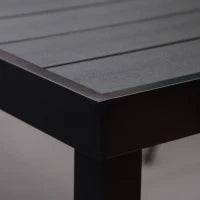 Tavolo da Pranzo da Giardino per 8 Persone, Tavolo da Giardino da Esterno in Alluminio, per Patio o Terrazza, 190 x 90 x 74 cm, Nero