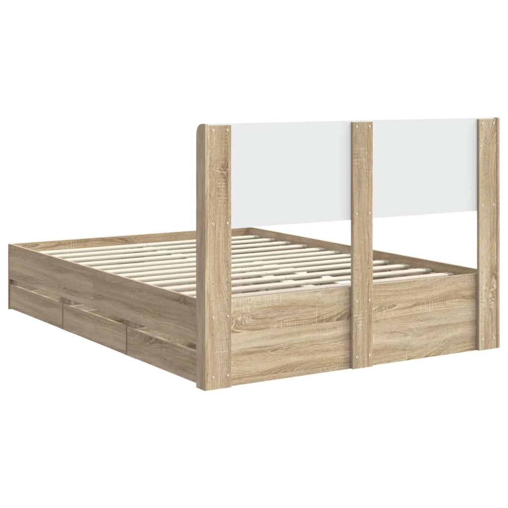 Struttura del letto con stoccaggio e testata Rovere Sonoma 3414301