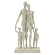 Statuetta famiglia Stons in resina color crema