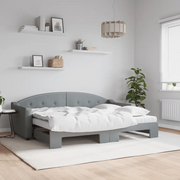 Divano Letto Estraibile Materassi Grigio Chiaro 80x200 Tessuto 3197543