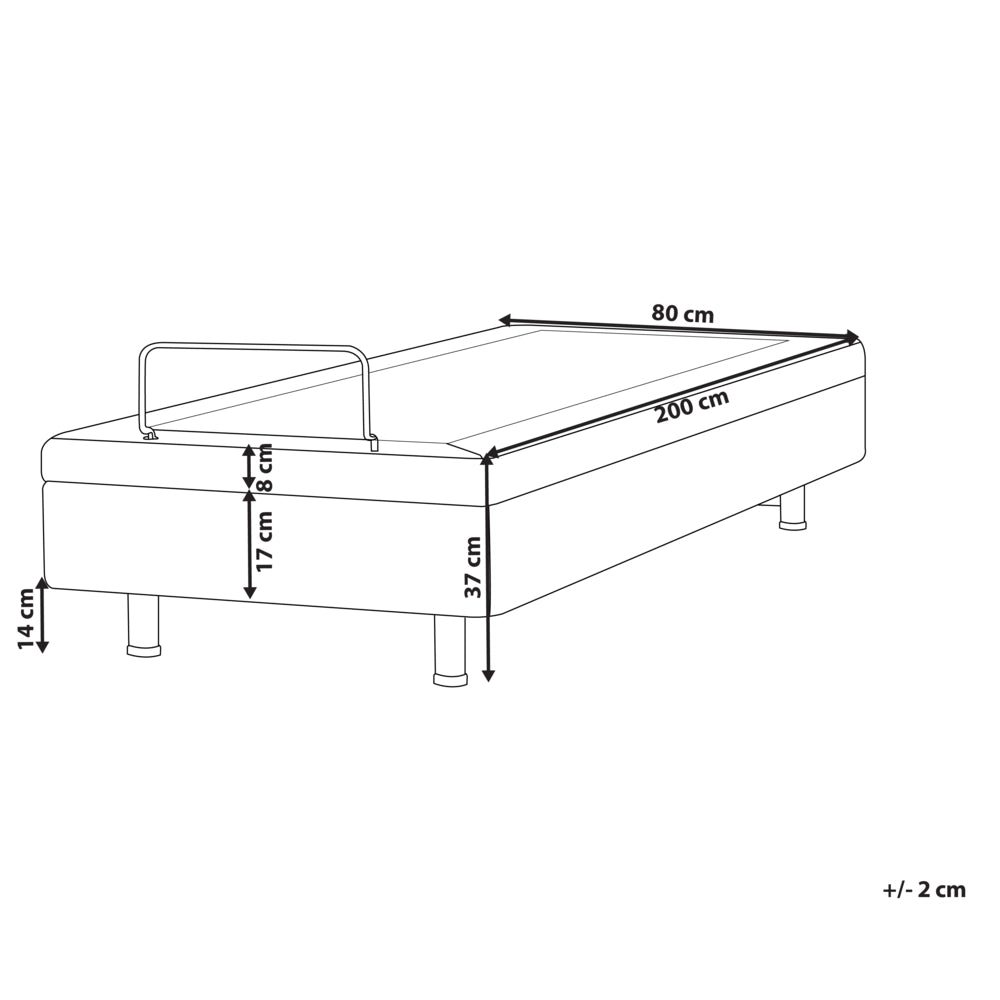 Letto elettrico singolo in poliestere grigio scuro regolabile con telecomando senza testata 80 x 200 cm stile moderno