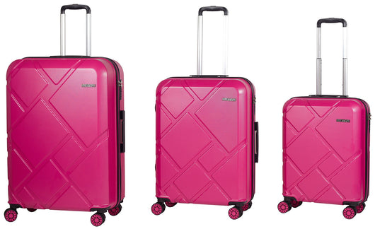 Set 3 Valigie Trolley Rigide in ABS 4 Ruote TSA Ravizzoni Mango Fucsia