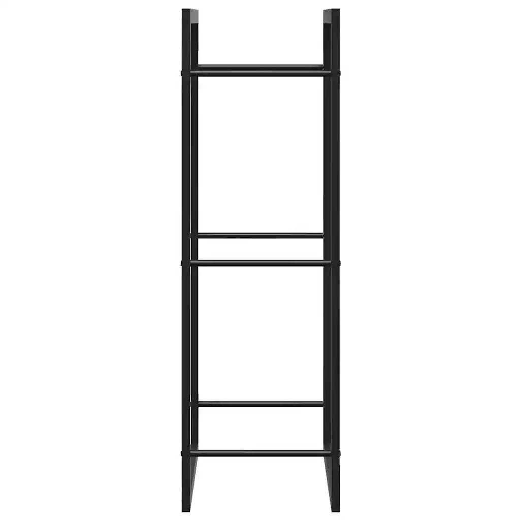 Portalegna Nero Opaco 50x28x94 cm Acciaio 350305