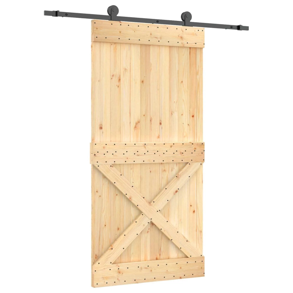 Porta scorrevole Naturale e Nero 100 x 210 cm 3445003