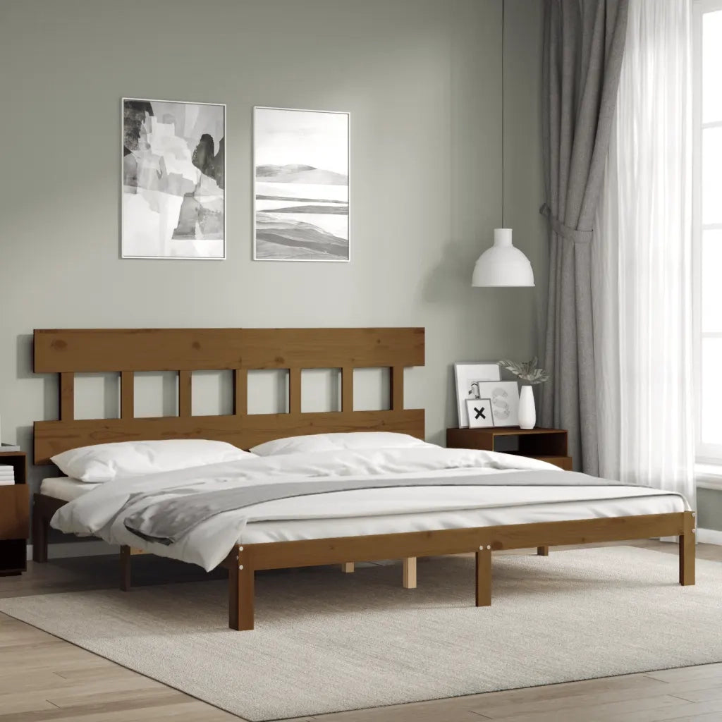 Giroletto con Testiera Miele 200x200 cm in Legno Massellocod mxl 124900
