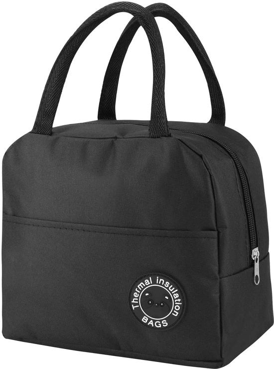 Mini Koeltas 5,5L con Folia di Alluminio Isolante, Impermeabile e Opportuno per Uso Esterno, Ideale per Viaggi, Scuola, Ufficio e Pic-Nic (Nero)