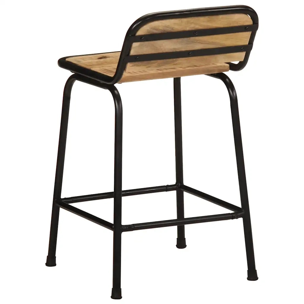 Sgabelli da Bar 4 pz 46x35,5x70 cm Legno Massello Grezzo Mango 4013535