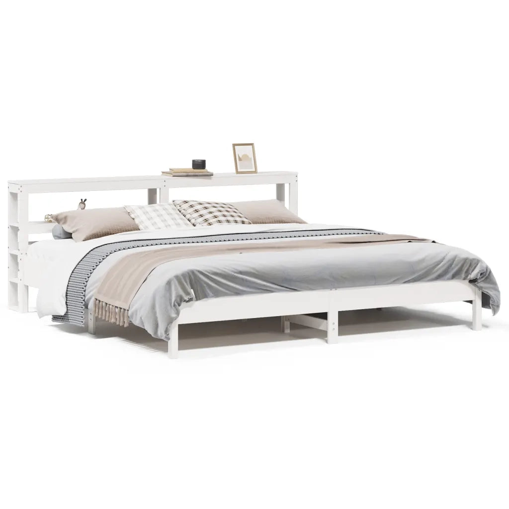 vidaXL Giroletto senza Materasso Bianco 200x200 cm Legno Massello Pino