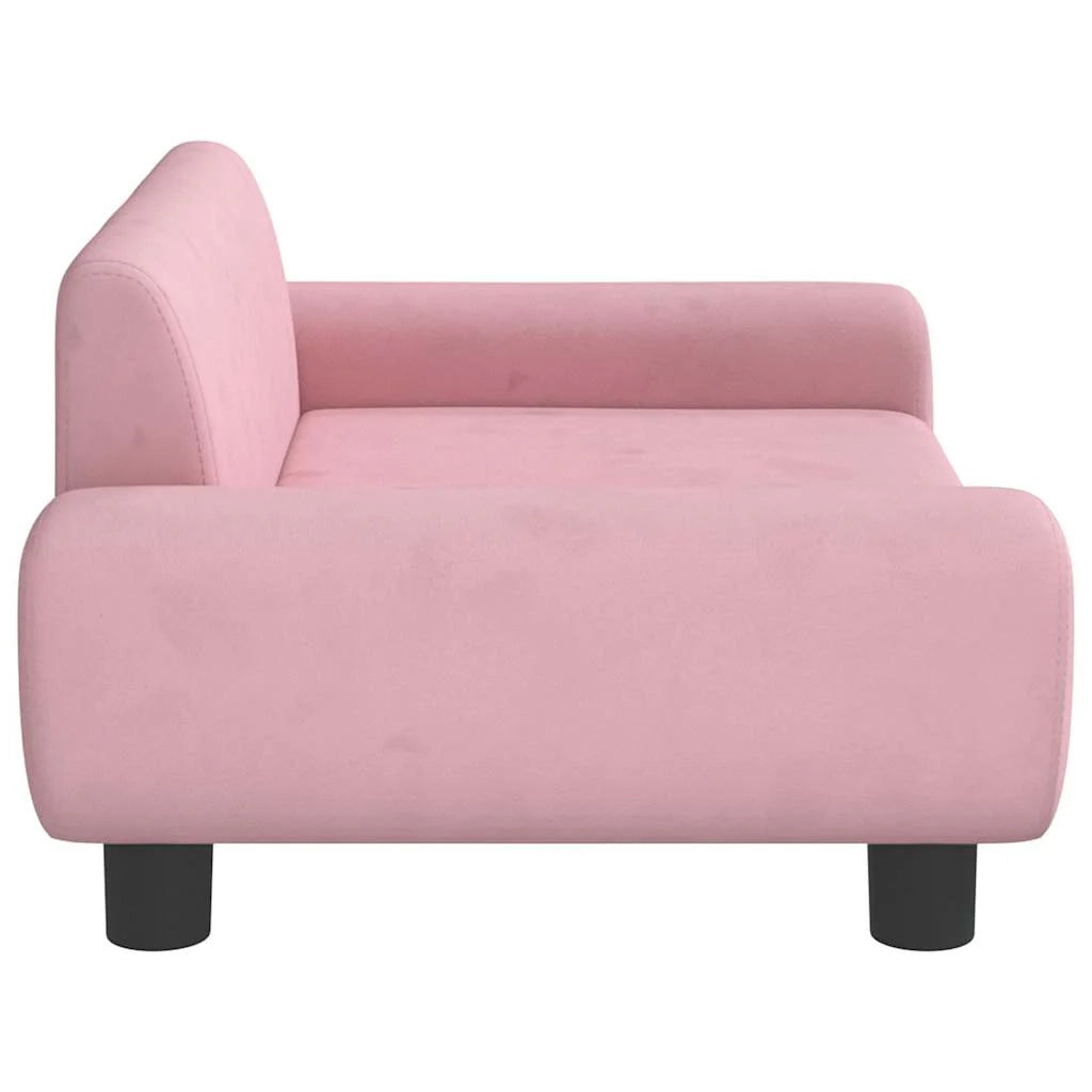Cuccia per cani a forma di cesto comoda 70 x 45 x 33 cm in velluto rosa 02_0042878