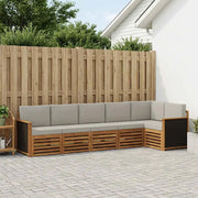 Set divano sezionale con cuscino 5 pcs Naturale e Grigio Chiaro 3384402