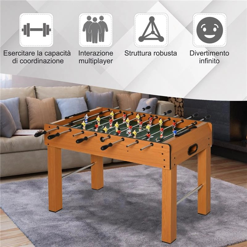 CALCIO BALILLA PROFESSIONALE IN MDF CON 2 PALLINE SEGNAPUNTI 22 GIOCATORI