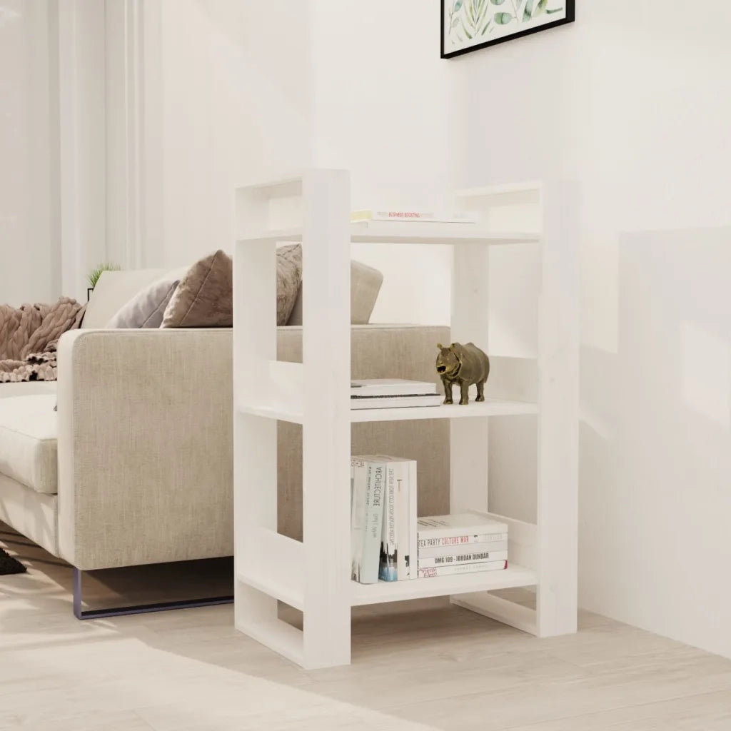 Libreria/Divisorio Bianco 60x35x91 cm in Legno Massello di Pino 813880