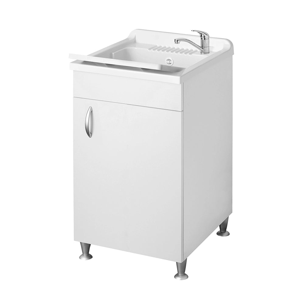 Mobile lavatoio 45 x 50 in legno con asse e kit di scarico incluso Fedra