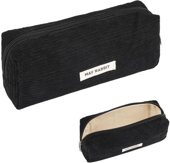 Etui per matite floreale, etichetta per scrivere, etui per ragazze, borsa leggera con disegno di fiori (nero 357)