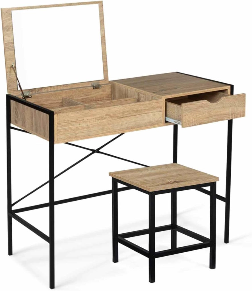 Toeletta con specchio pieghevole di design industriale LUIS