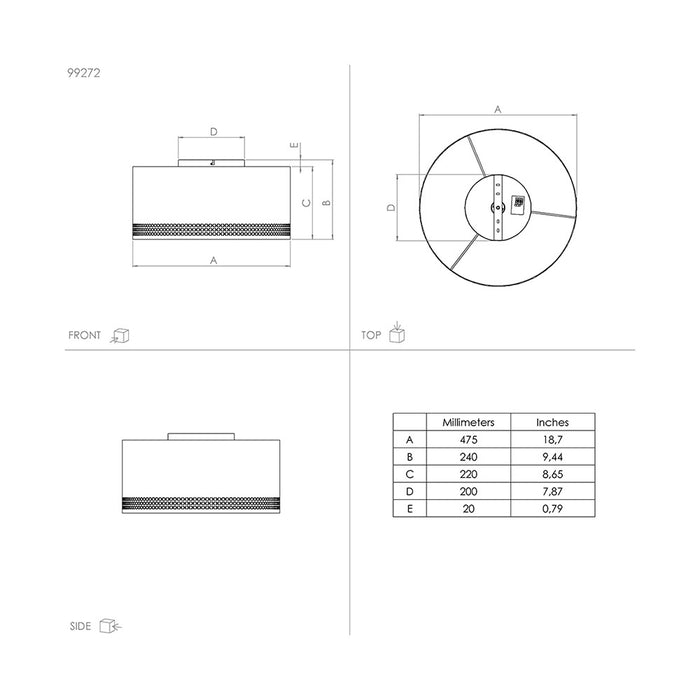 Plafoniera Moderna Esteperra 1 Luce Acciaio Nero