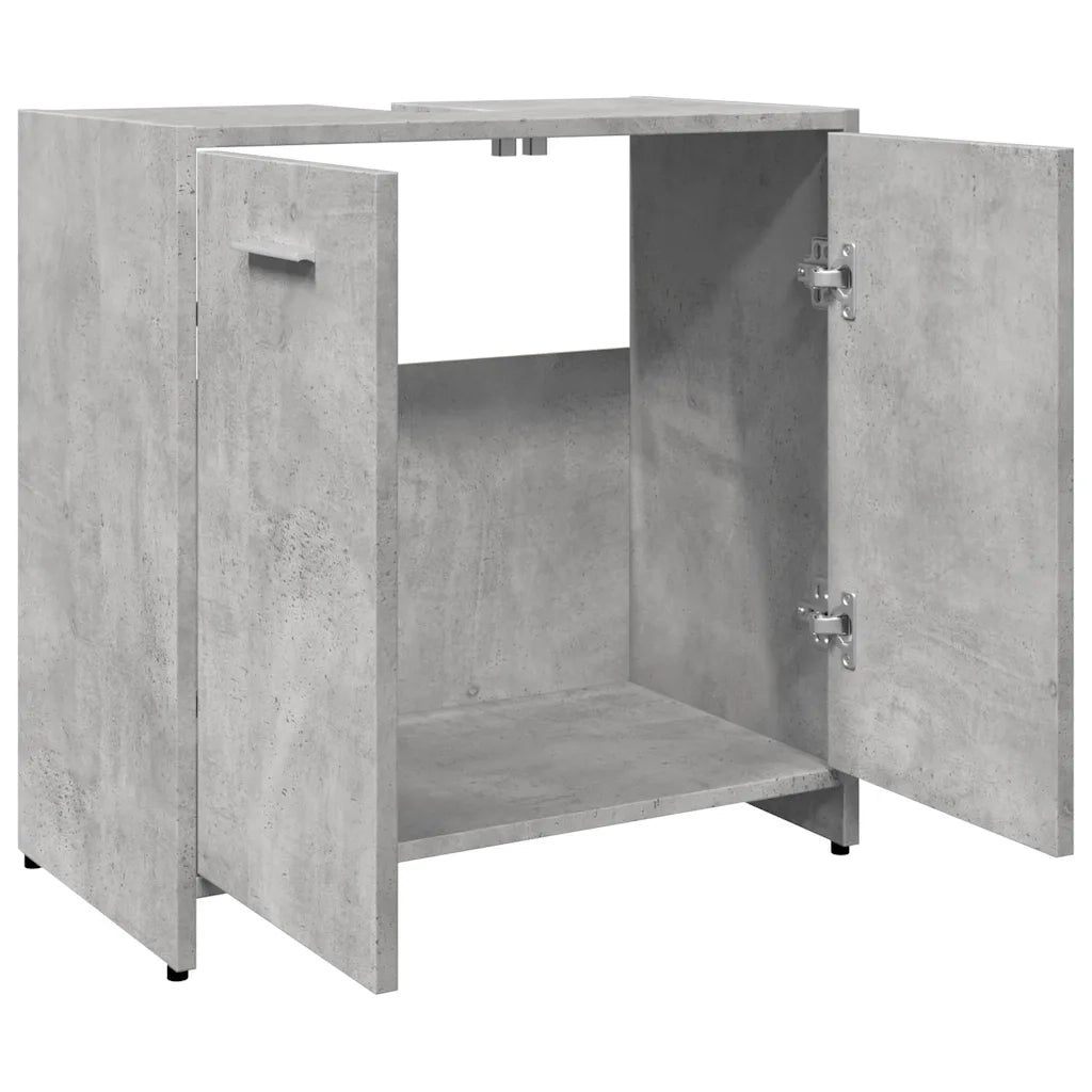Mobile Lavabo Bagno-Armadietto da bagno Grigio Cemento 60x33x60cm Legno Multistrato