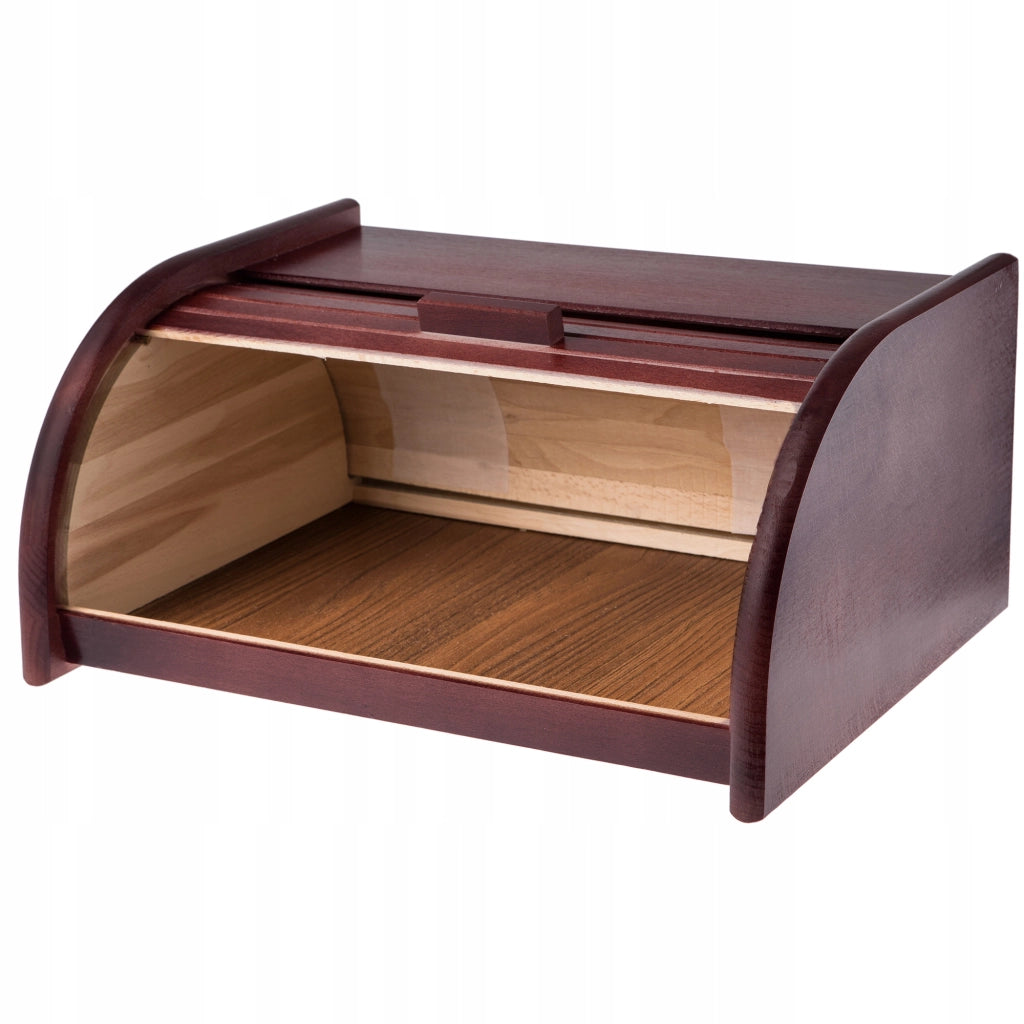 Contenitore per il pane in legno KADAX, grande, marrone scuro, per panini.