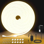 Luce a Led Neon Bianca e Bianca con Retroilluminazione - 5M IP65 Resistente all'Acqua - Decorazione per Casa e Cucina - Adattatore di Alimentazione Incluso