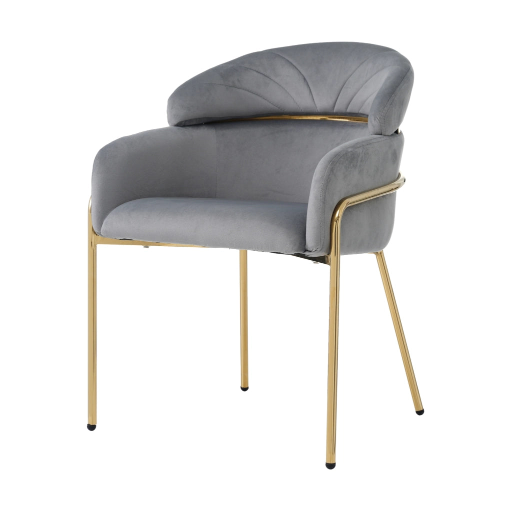 Sedia da pranzo 59.69x59.69x55.88 cm con comfort ed ergonomia in velluto grigio