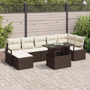 Set Divano da Giardino 8 pcs Marrone Poly Rattan 3357601