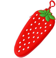 Borsa per scuola, materiale siliconico, grande capacità, multifunzionale, fragola, 20 * 5 * 5cm, rosso