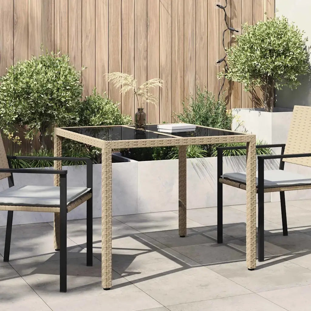 Tavolo da Giardino Beige 90 x 90 x 75 cm polyrattan 362536