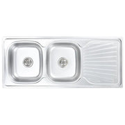 Lavello da Cucina Doppio con Filtro e Sifone in Acciaio Inox CFW2898850