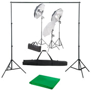 Kit professionale per studio fotografico con set di illuminazione e fondale verde 02_0001446