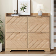 SCARPIERA 105x24x90 cm 4 vani a ribalta MDF Naturale