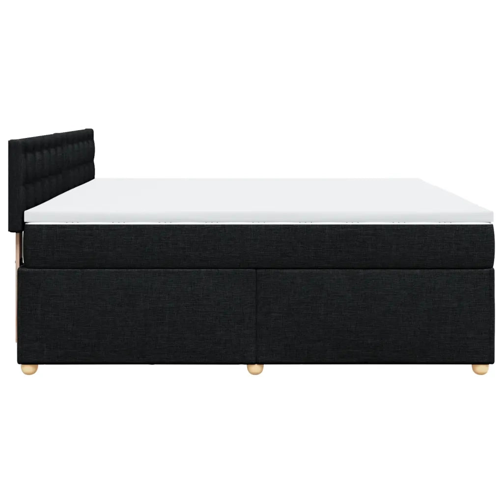 Giroletto a Molle con Materasso Nero 180x200 cm in Tessuto