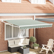 Tenda Retrattile Manuale Verde e Bianca 350x250 cm