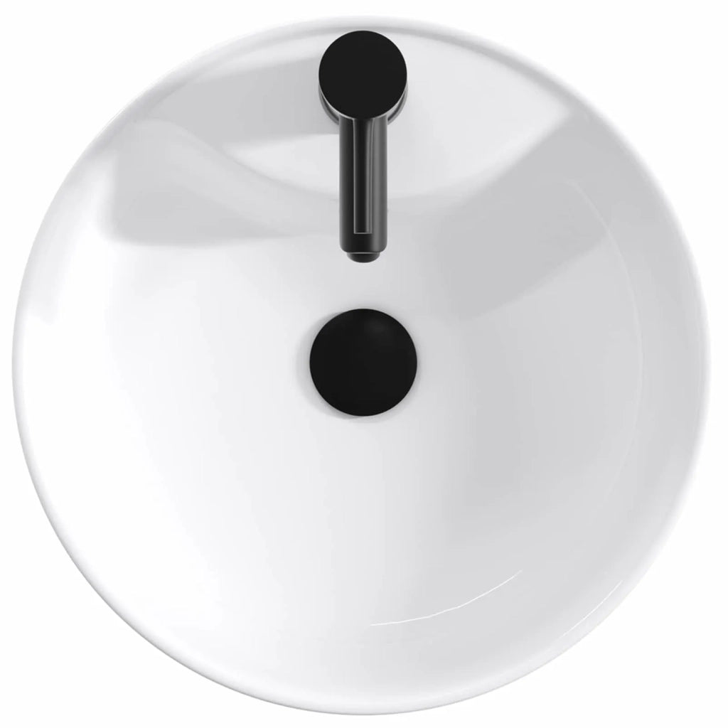 Lavabo con rubinetto e scarico Nero Opaco 40,5 x 40,5 x 15 cm 890233
