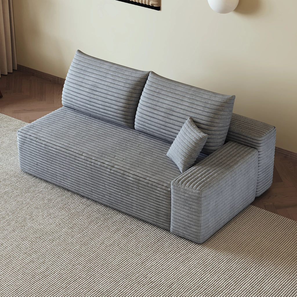 DIVANO 2 POSTI Chaiselongue reversibile Grigio in tessuto
