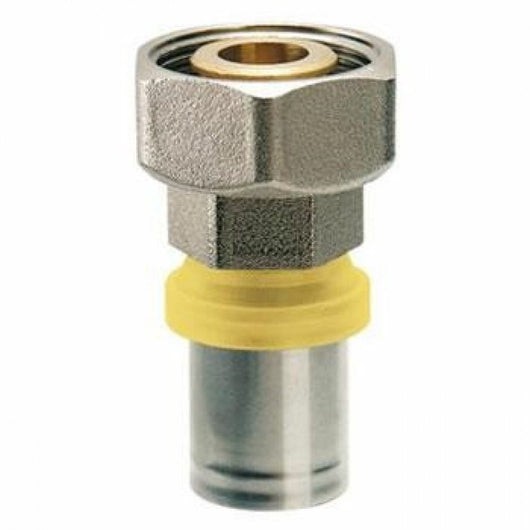 Dritto con girello e guarnizione piana a pressare gas 16x1  b07