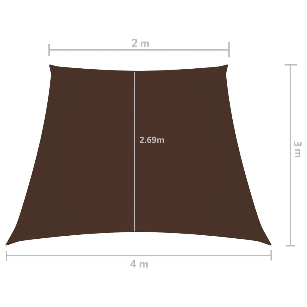 Vela Ombreggiante-Parasole a vela in Tela Oxford a Trapezio 2/4x3 m Marrone