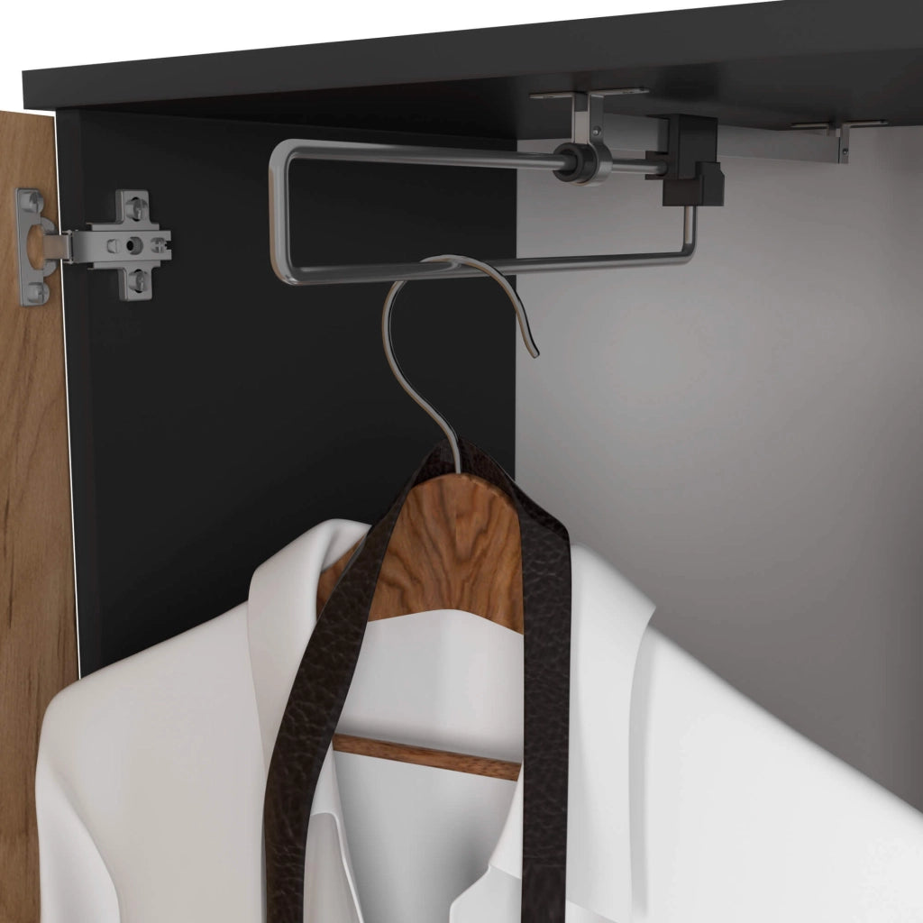 Scarpiera ingresso con appendiabiti ENTRO AKORD Nero, Quarcia Craft 95x183x35 cm