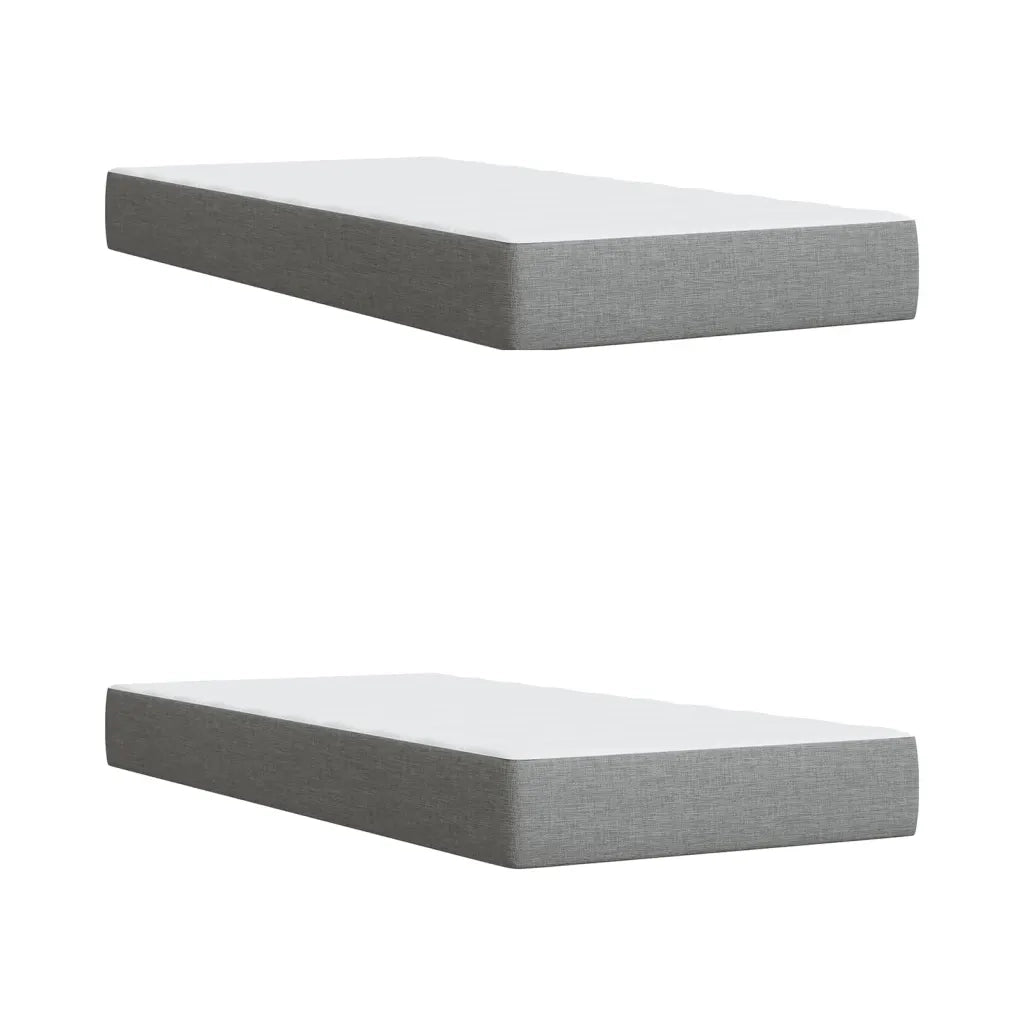 Giroletto a Molle con Materasso Grigio Chiaro 200x200cm Tessuto 3286002