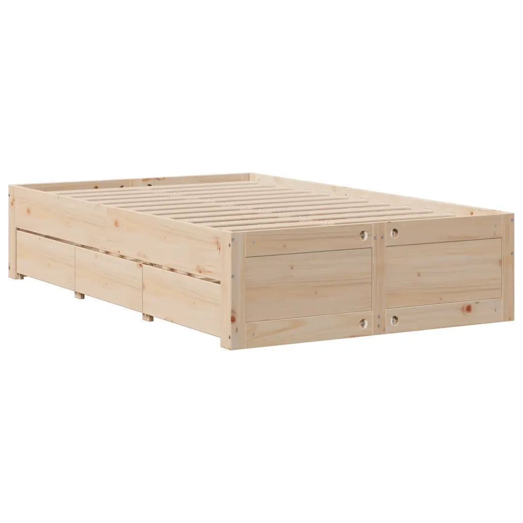 Giroletto senza Materasso con Cassetti 135x190 cm Massello Pino 3308819