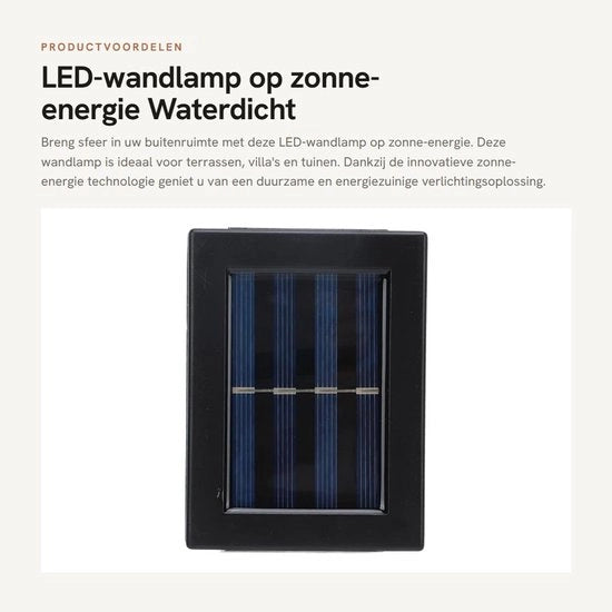 Lampada da Parete con Sensore - Lampada da Esterno con Energia Solare - IP65 Impermeabile - Economia di Energie - Materiale ABS/PC - Potenza 5 W