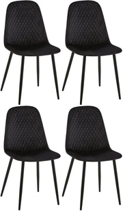 Set di 4 sedie Giverny nero,Velluto